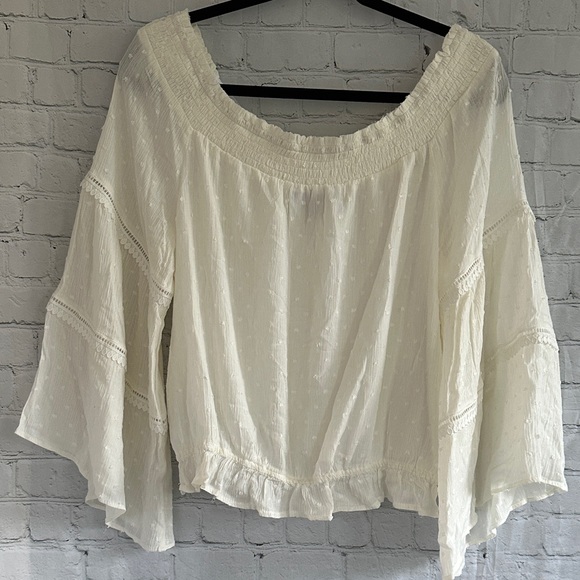 Lulu’s Off-Shoulder Peasant Top - White - Picture 7 of 8
